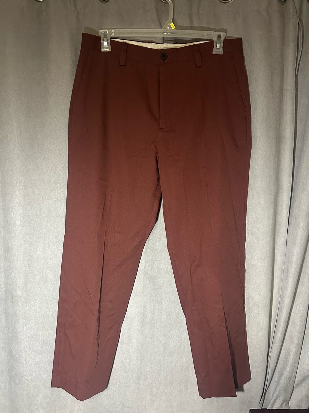 Twill Structured Cotton Pants Brick Mens Size 34 Waist Zara